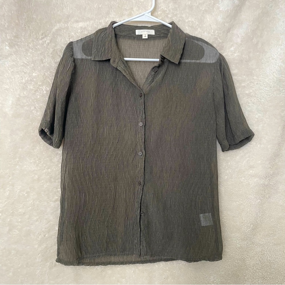 all:row Sheer Textured Top